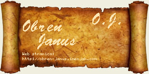 Obren Janus vizit kartica